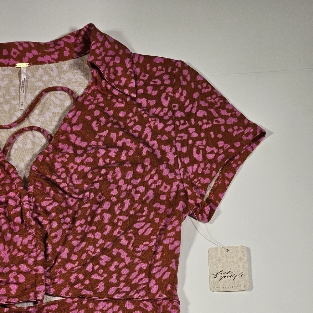 Free People Women's Marsaille Mini Dress Rust Combo Size Small NWT - Picture 5 of 16